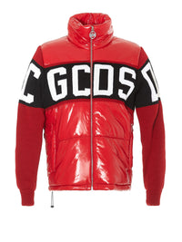 GCDS Wool Sleeves Red Puffer Jacket