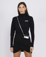 GCDS Woman Wrapped Knitted Dress Black