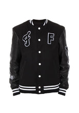 Load image into Gallery viewer, Family First Black College Varsity Jacket